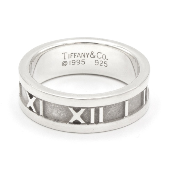 TIFFANY & CO. Atlas 1995 Roman Number  Sterling Silver 925 Ring  sz:5.5 - Picture 9 of 13